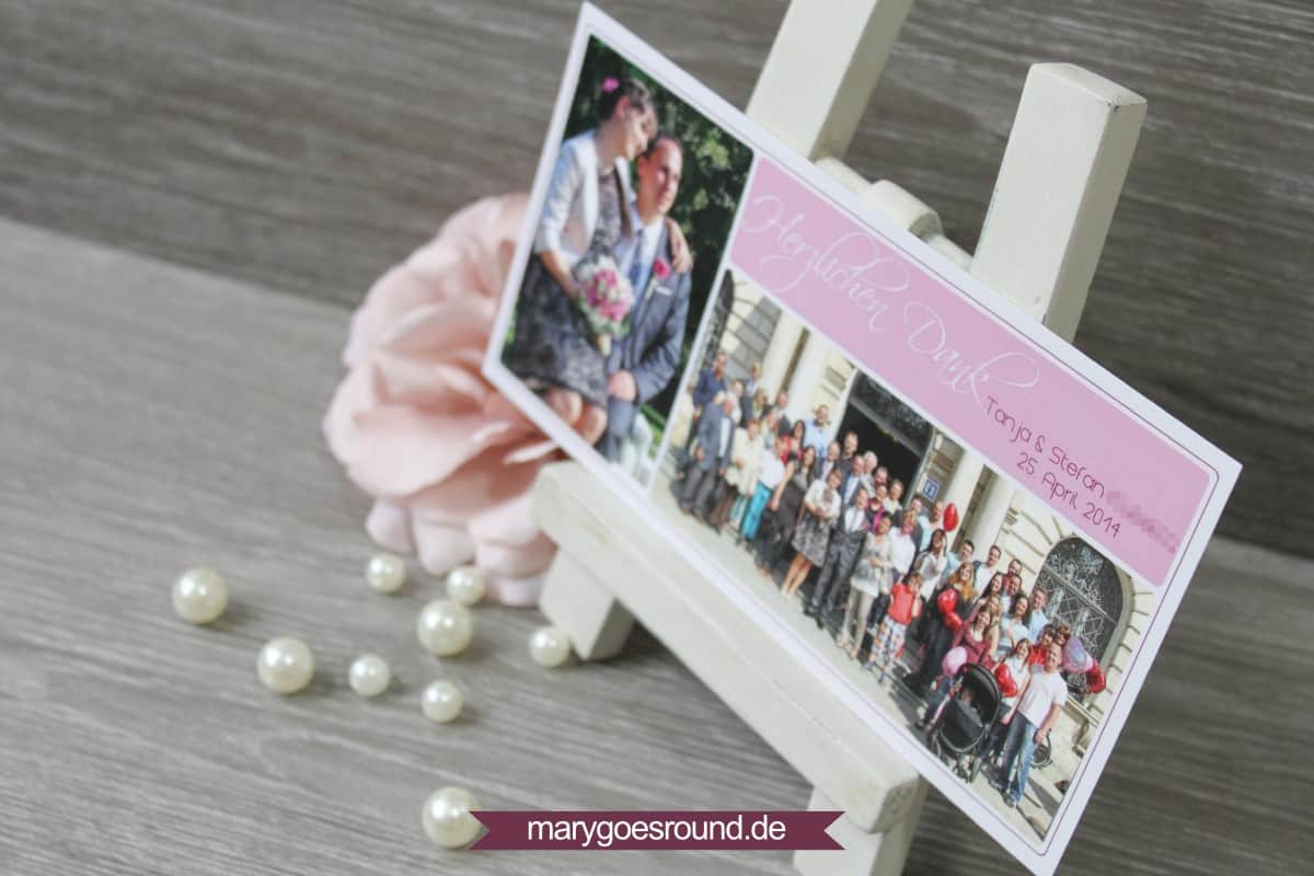 Dankeskarte Hochzeit, Wildrose | marygoesround.de