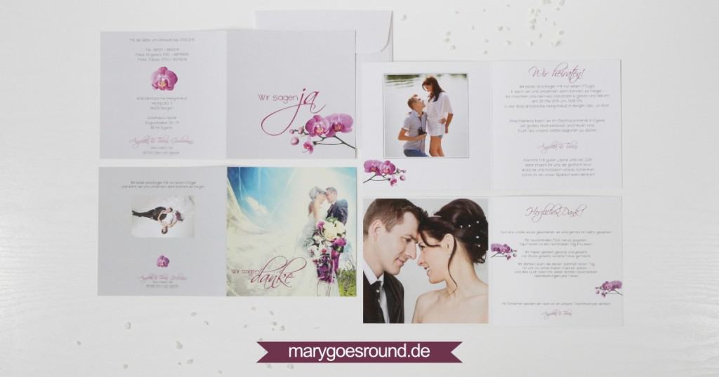 Hochzeitseinladung und Dankeskarte, Orchidee | marygoesround.de