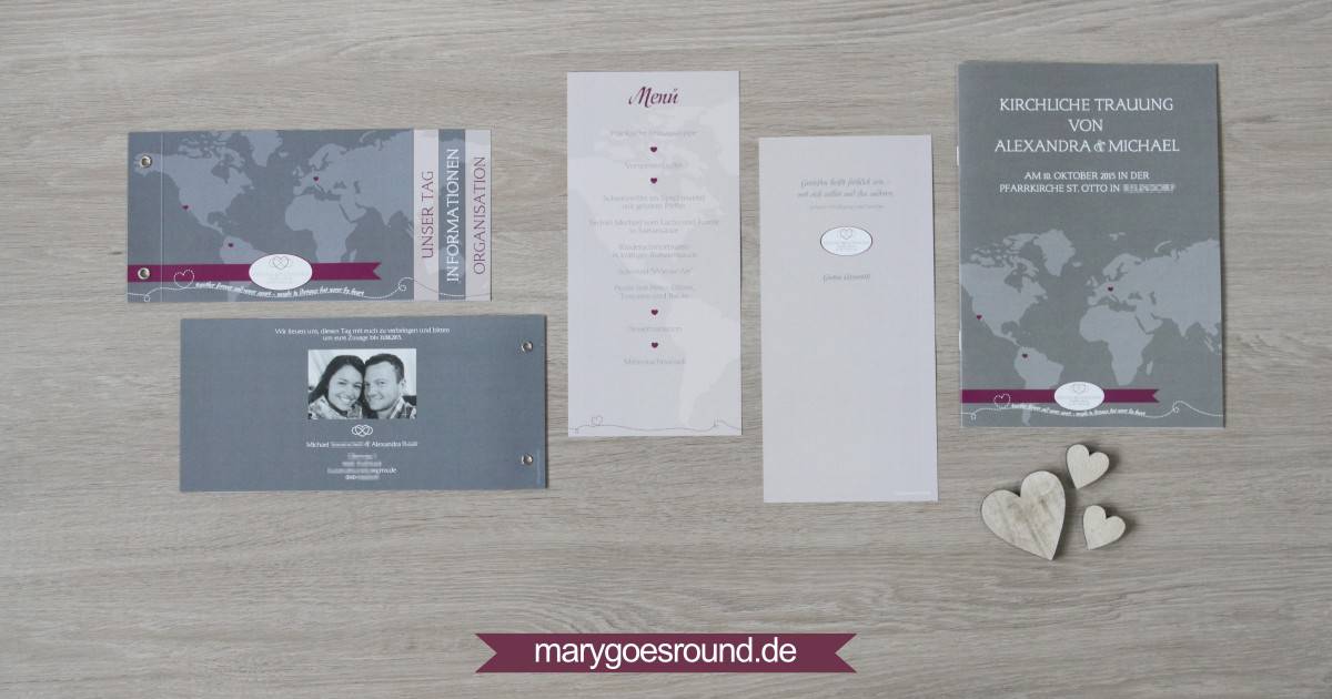 Hochzeitsset Weltkarte | marygoesround.de