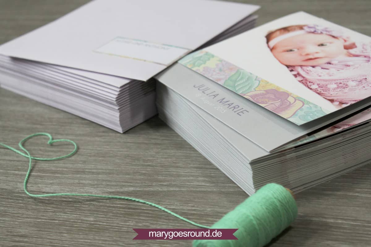 Geburtskarte Mädchen, flieder | marygoesround.de