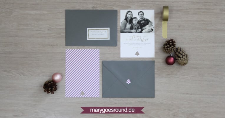 Weihnachtskarte gold+modern | marygoesround.de
