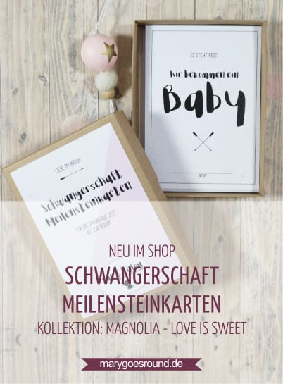 Schwangerschaft-Meilensteinkarten in der Geschenkbox, Kollektion "Sue & Balou" - das perfekte Geschenk für Schwangere | marygoesround.de
