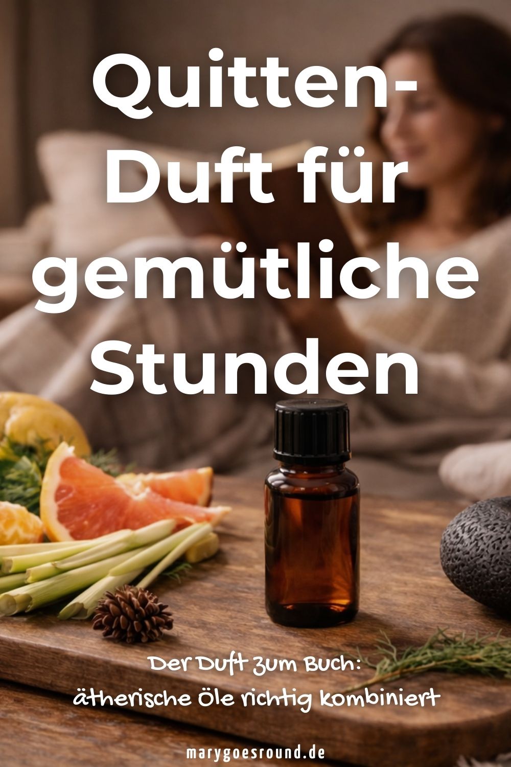 Duftmischung "Quittentraum" mit ätherischen Öle passend zum Herbst (aus dem Roman "Quittenzeit" von Maria Veit)