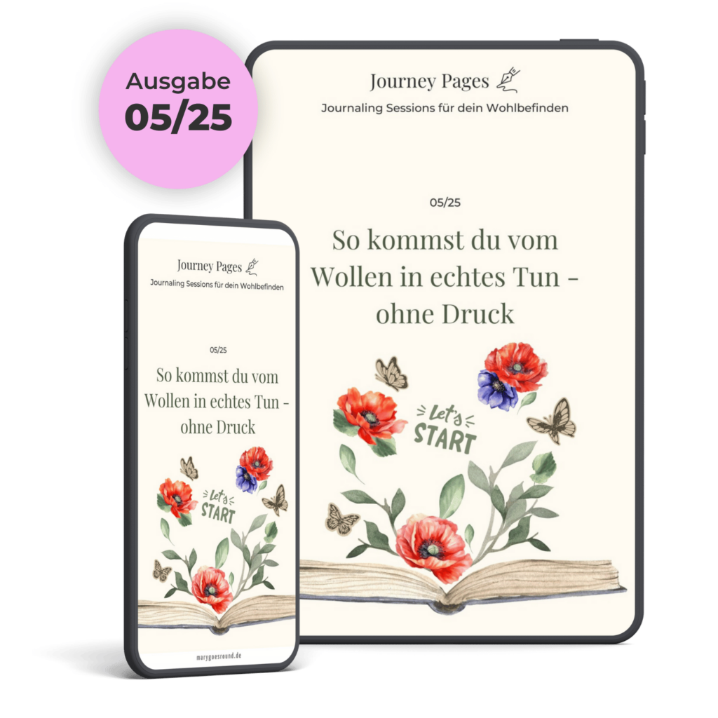 Journey Pages: monatliche Journaling Sessions für mehr Wohlbefinden in der Membership (Ausgabe 05/25, Prokrastination)
