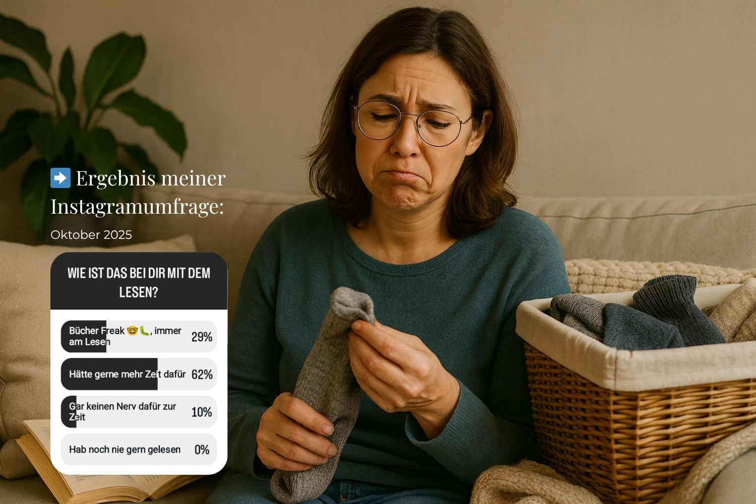 Ergebnis der Instagram-Umfrage zum Thema "mehr Zeit zum Lesen" - im Alltag kaum möglich